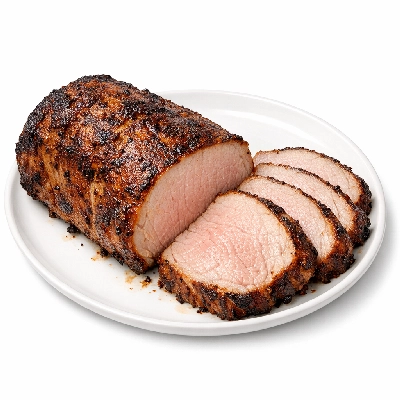 Lamb veal & game new zealand imported loin boneless separable lean only cooked fast roasted