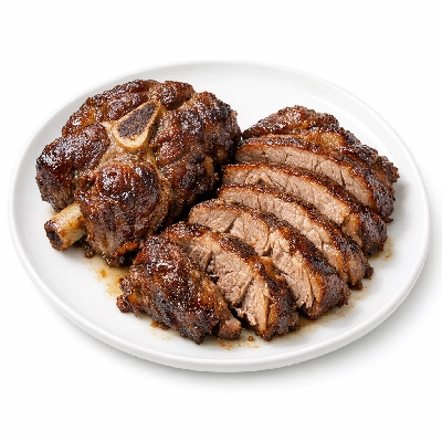 Lamb veal & game new zealand imported neck chops separable lean and fat cooked braised