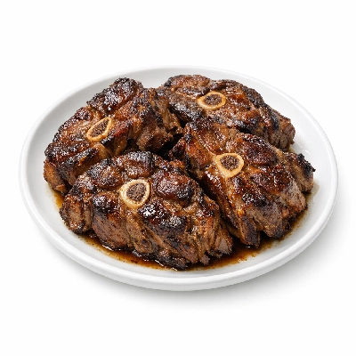 Lamb veal & game new zealand imported neck chops separable lean only cooked braised