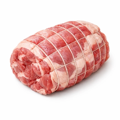 Lamb veal & game new zealand imported netted shoulder rolled boneless separable lean and fat raw