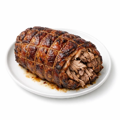 Lamb veal & game new zealand imported netted shoulder rolled boneless separable lean only cooked slow roasted