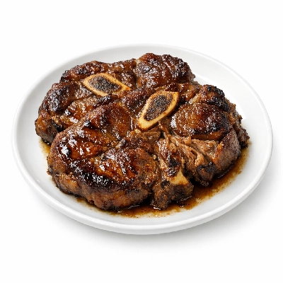 Lamb veal & game new zealand imported square-cut shoulder chops separable lean only cooked braised