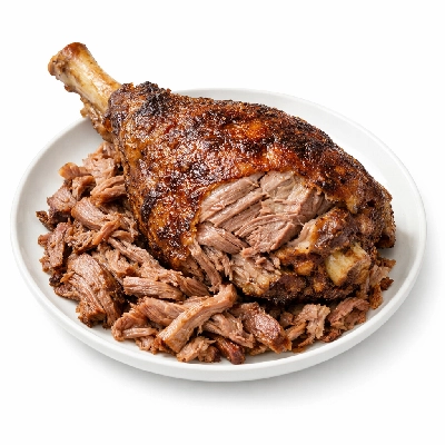 Lamb veal & game new zealand imported tunnel-boned leg chump off shank separable lean only cooked slow roasted