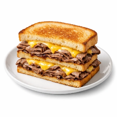 Large roast beef sandwich with cheese