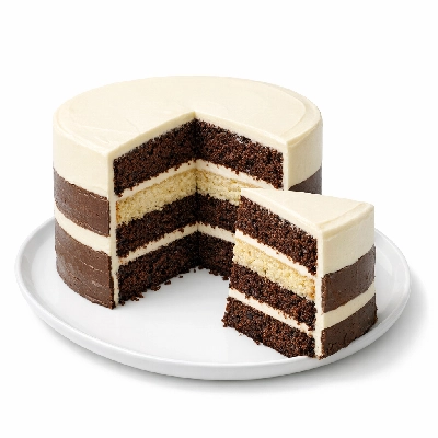 Layered Chocolate and Vanilla Cake