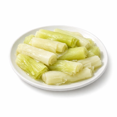 Leeks boiled without salt