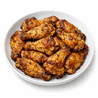 Lemon Pepper Chicken Wings & Spicy Slaw