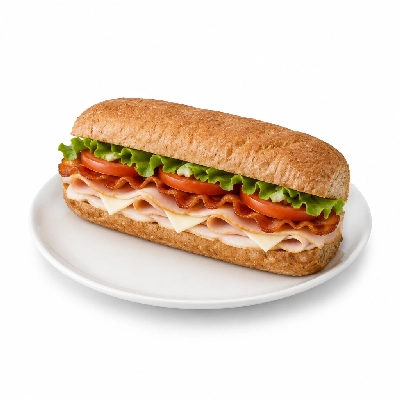 Lennys Grill & Subs Deli Sandwiches 10 Inch Deluxe Club Wheat