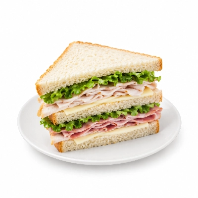 Lennys Grill & Subs Deli Sandwiches 7.5 Inch Deluxe Club White