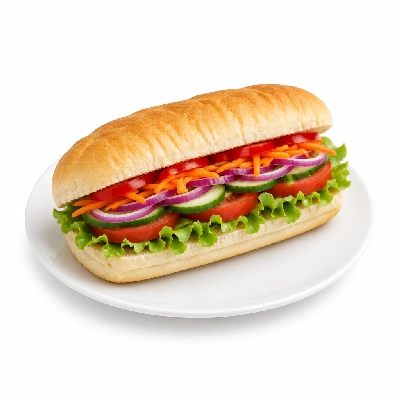 Lennys Grill & Subs Deli Sandwiches 7.5 Inch Garden Veggie White