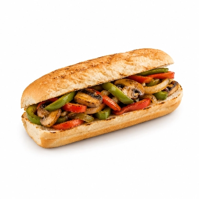 Lennys Grill & Subs Grilled Sandwiches 10 Inch Veggie Philly White