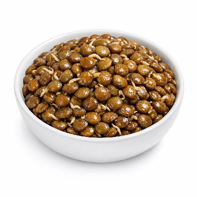 Lentils sprouted cooked stir-fried with salt