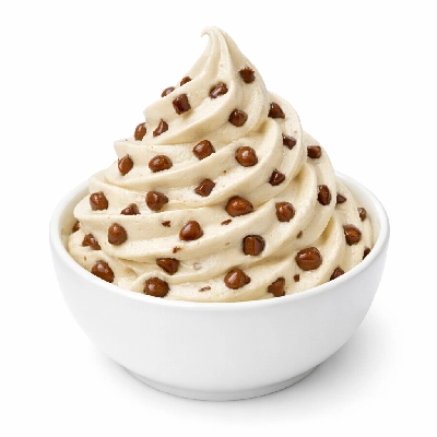 Light ice cream soft serve blended with milk chocolate candies