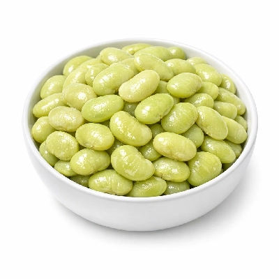 Lima beans immature seeds cooked boiled drained with salt