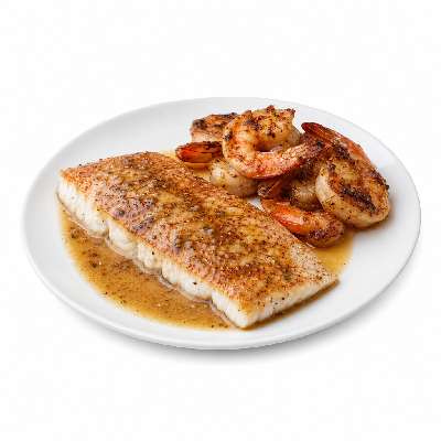 LongHorn Steakhouse Dinner Entrees Seafood Brown Butter Redfish & Grilled Shrimp