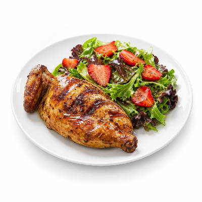 LongHorn Steakhouse Lunch Entrees Combinations Half Grilled Chicken & Strawberry Salad with Vinaigrette