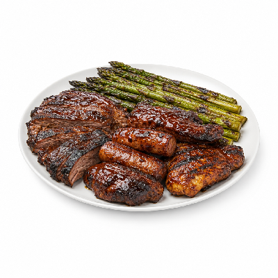 LongHorn Steakhouse Smoky BBQ Mixed Grill & Fire-Grilled Asparagus