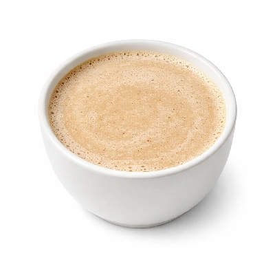 Malted drink mix natural with added nutrients powder prepared whole milk