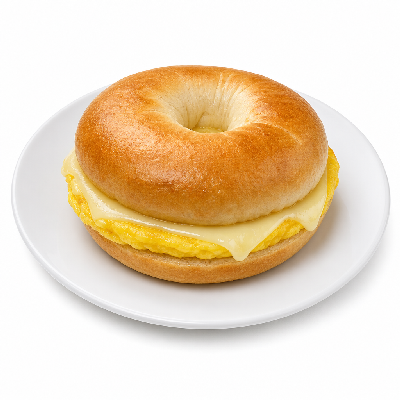 Manhattan Bagel Breakfast Egg and Cheese on a Plain Bagel