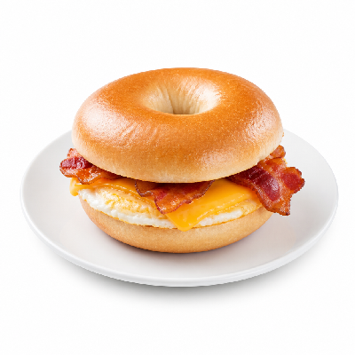 Manhattan Bagel Breakfast Egg Bacon & Cheese on Plain Bagel