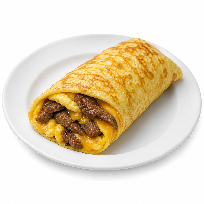 Manhattan Bagel Breakfast Omelet Wrap Egg Cheese Steak