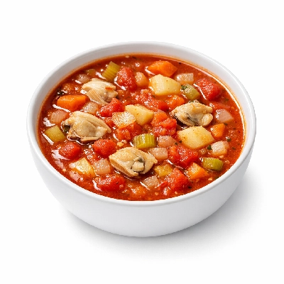 Manhattan clam chowder soup