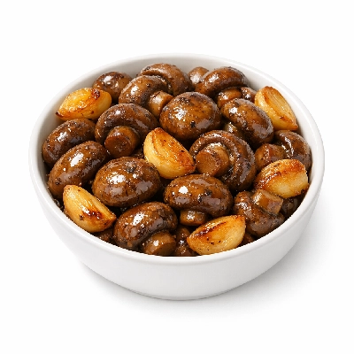 Marinated Mushrooms and Roasted Garlic Cloves