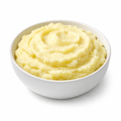 Potatoes mashed dehydrated prepared from granules without milk whole and butter added