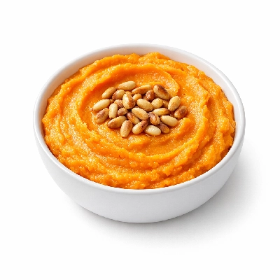 Mashed Sweet Potatoes with Toasted Pine Nuts