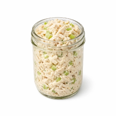 Mason Jar Chicken Salad, Crackers, & Grapes