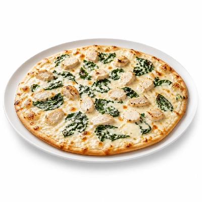 Mazzio's Pizza Chicken Spinach Alfredo Pizza 12 Inch Thin
