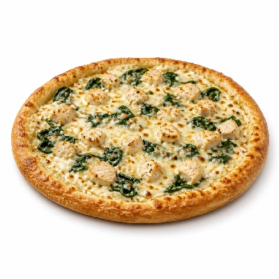 Mazzio's Pizza Chicken Spinach Alfredo Pizza 14 Inch Original