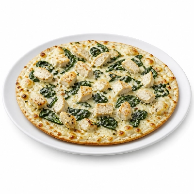 Mazzio's Pizza Chicken Spinach Alfredo Pizza 14 Inch Thin
