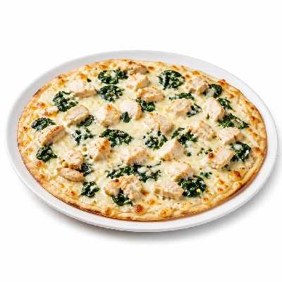 Mazzio's Pizza Chicken Spinach Alfredo Pizza 9 Inch Thin