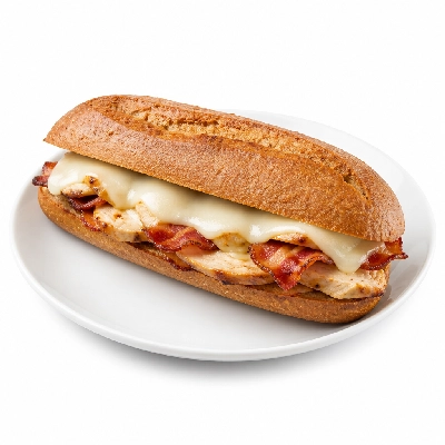 Mazzio's Pizza Toasted Hoagie Chicken Bacon and Provolone on Wheatberry Bread with Chips