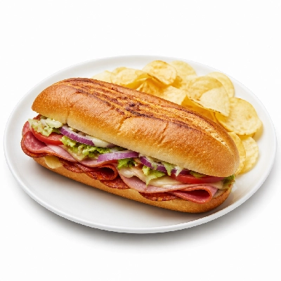 Mazzio's Pizza Toasted Hoagie Tuscan Smash with Chips