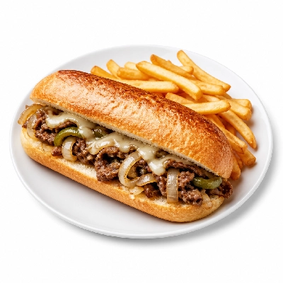 Mazzio's Pizza Toasted Hoagie Tuscan Smash with Fries