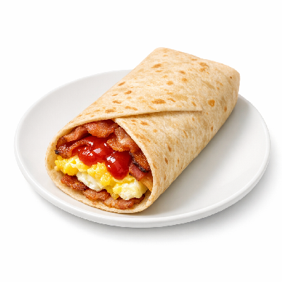 McDonald's Breakfast Bacon & Egg Snack Wrap with Ketchup