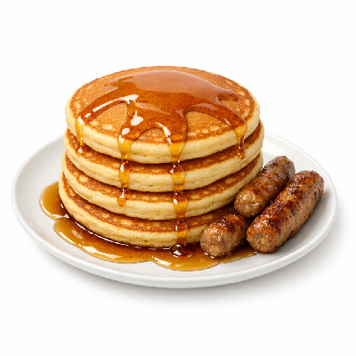 McDonald's Breakfast Pancakes & Sausage with Syrup