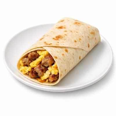 McDonald's Breakfast Sausage & Egg Snack Wrap with Brown Sauce
