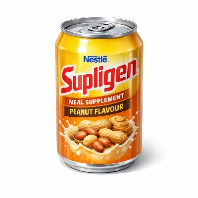 Meal supplement drink nestle supligen canned peanut flavor