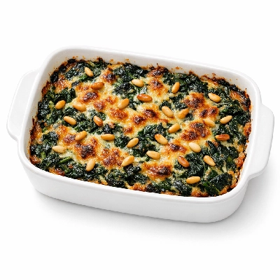 Mediterranean Spinach Bake with Pine Nuts