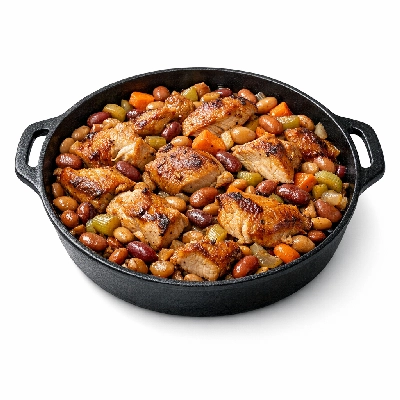 Mediterranean Turkey, Bean & Veggie Skillet