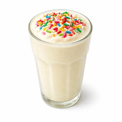 Vanilla milkshake with sprinkles