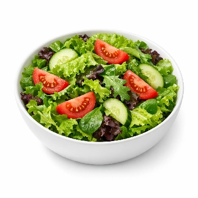 Mixed Green Salad with Tomatoes and Cucumbers