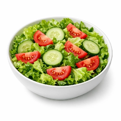 Mixed salad with lettuce cucumber and tomato