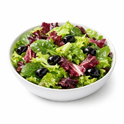 Mixed Salad with Olives and Dressing