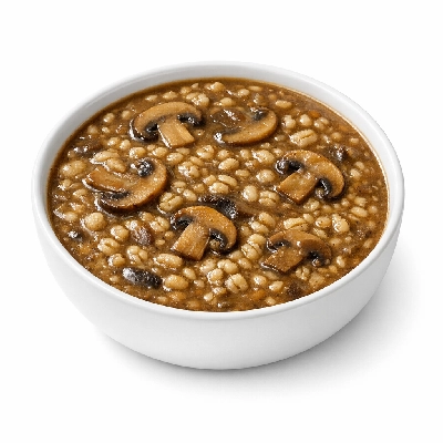 Mushroom barley soup canned, condensed