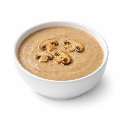 Mushroom soup with beef stock