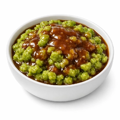 Mushy peas with gravy